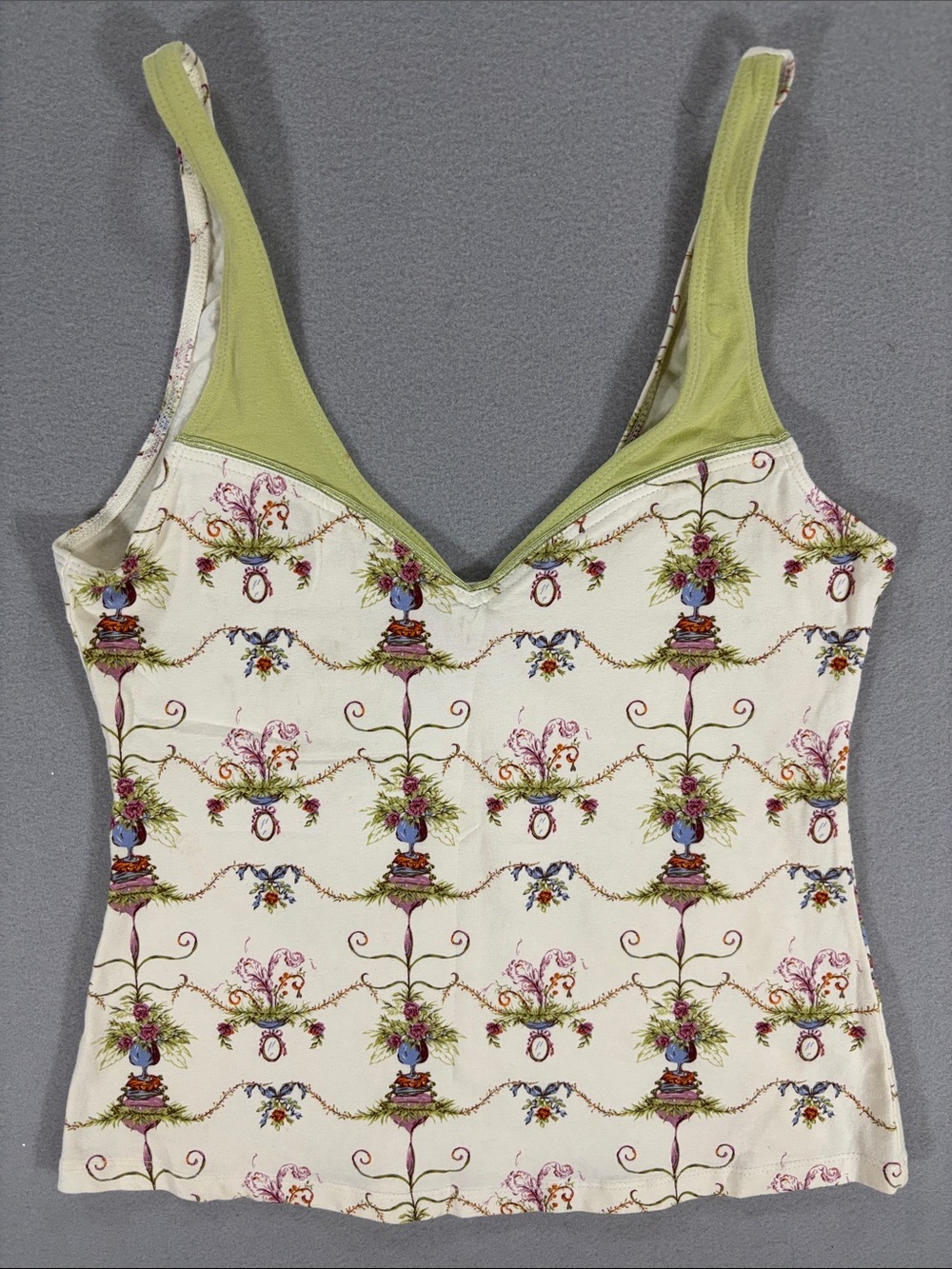 Swell Cynthia Rowley fairy cottage Cream Floral Print Tank Top M